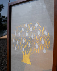 Aamr Shvet Jamdani Fabric Art in Wood