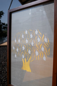 Aamr Shvet Jamdani Fabric Art in Wood