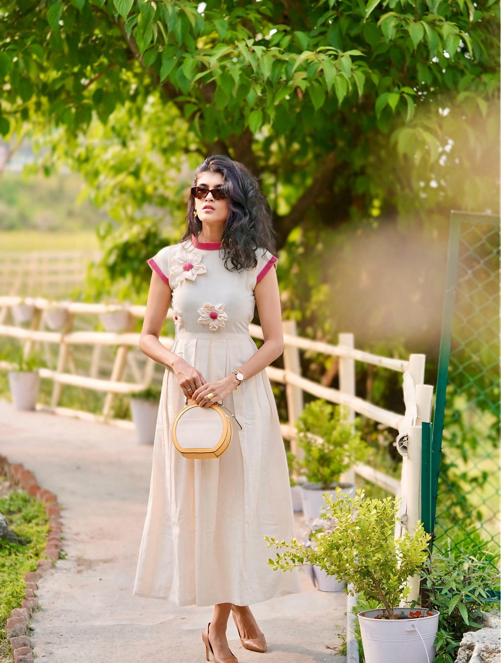 Papiha High-Neck Dress