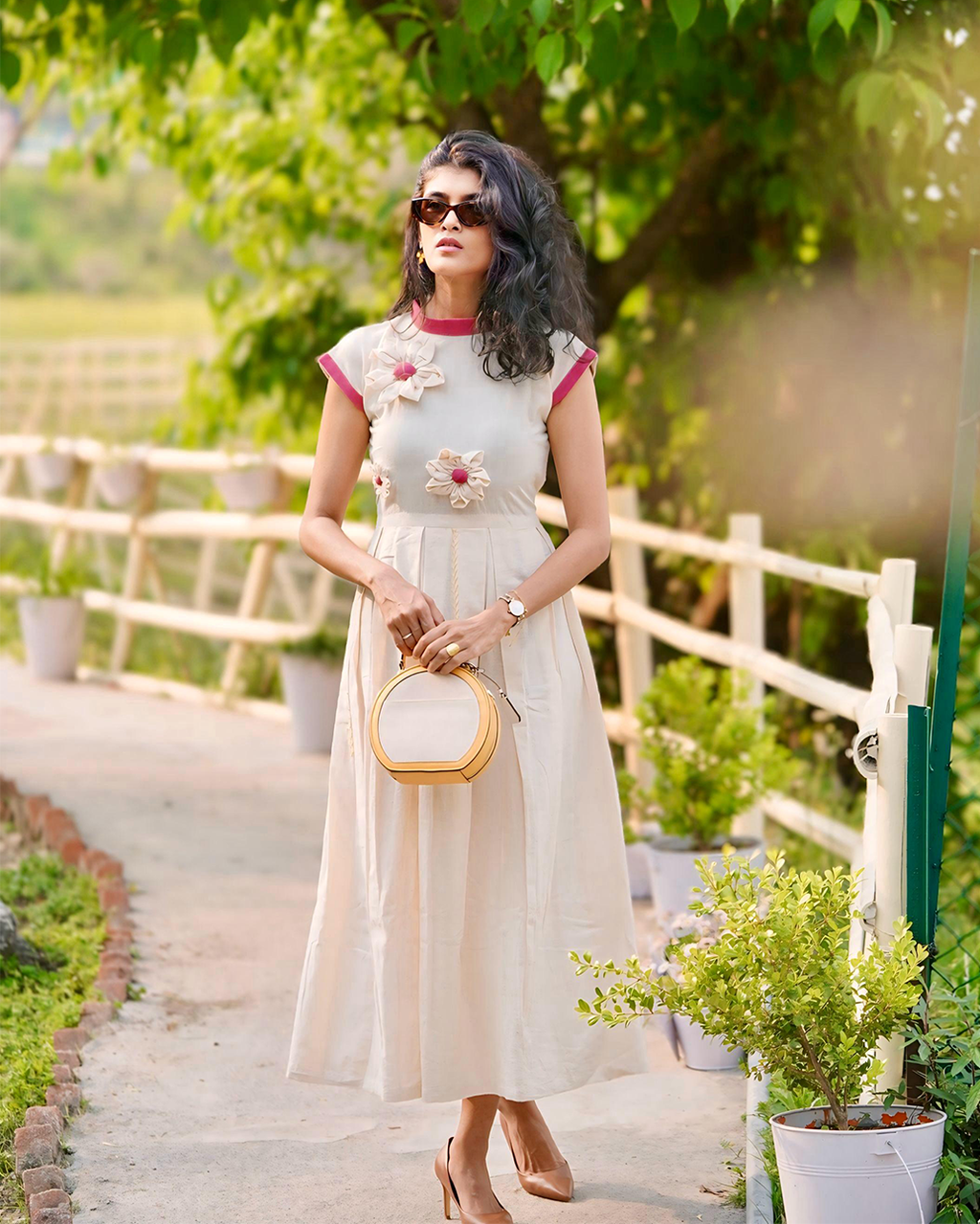 Papiha High-Neck Dress