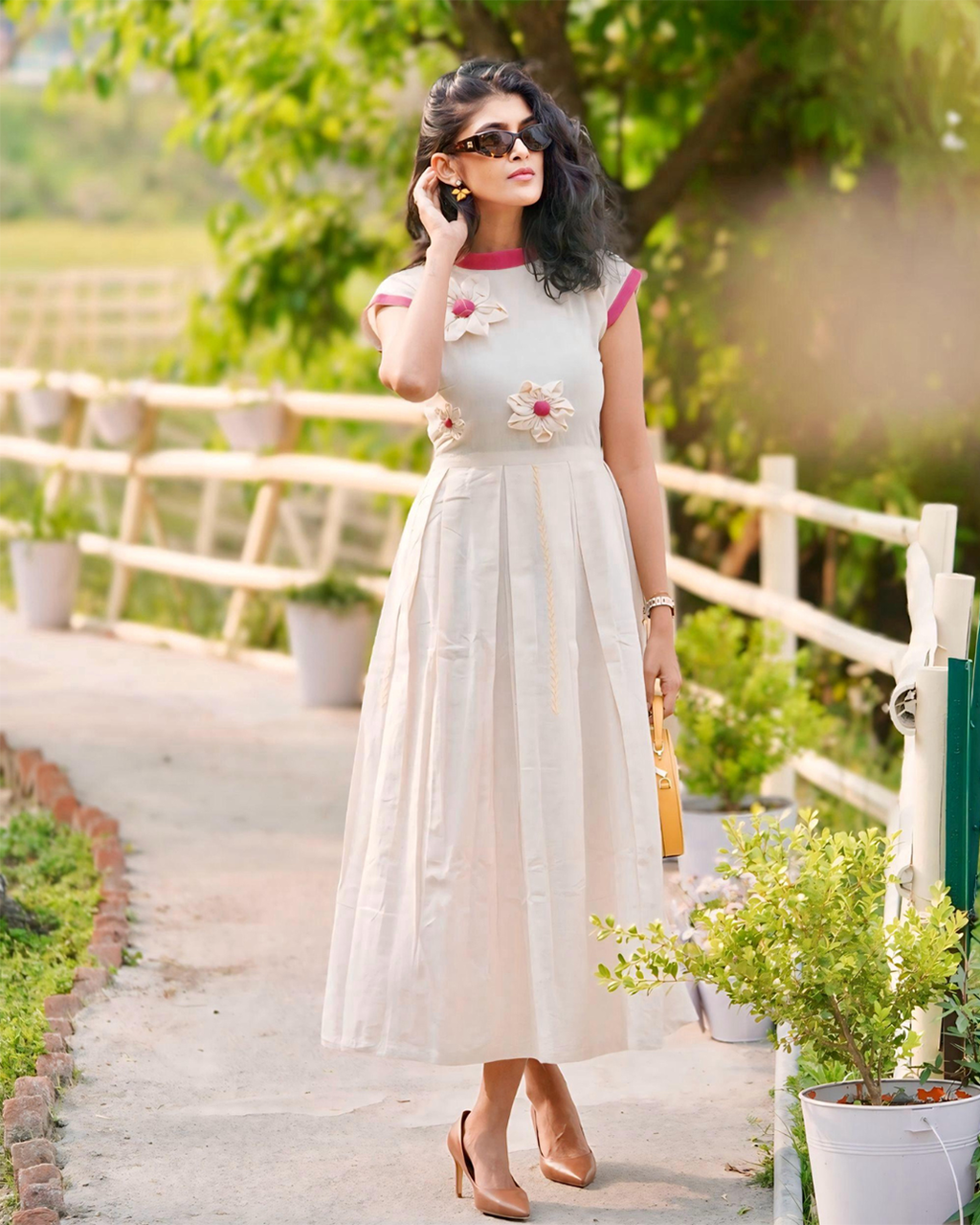 Papiha High-Neck Dress